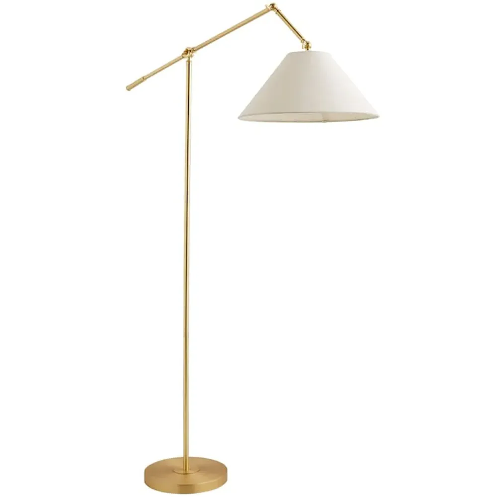 Layla Adjustable Floor Lamp with Linen Shade - Gold