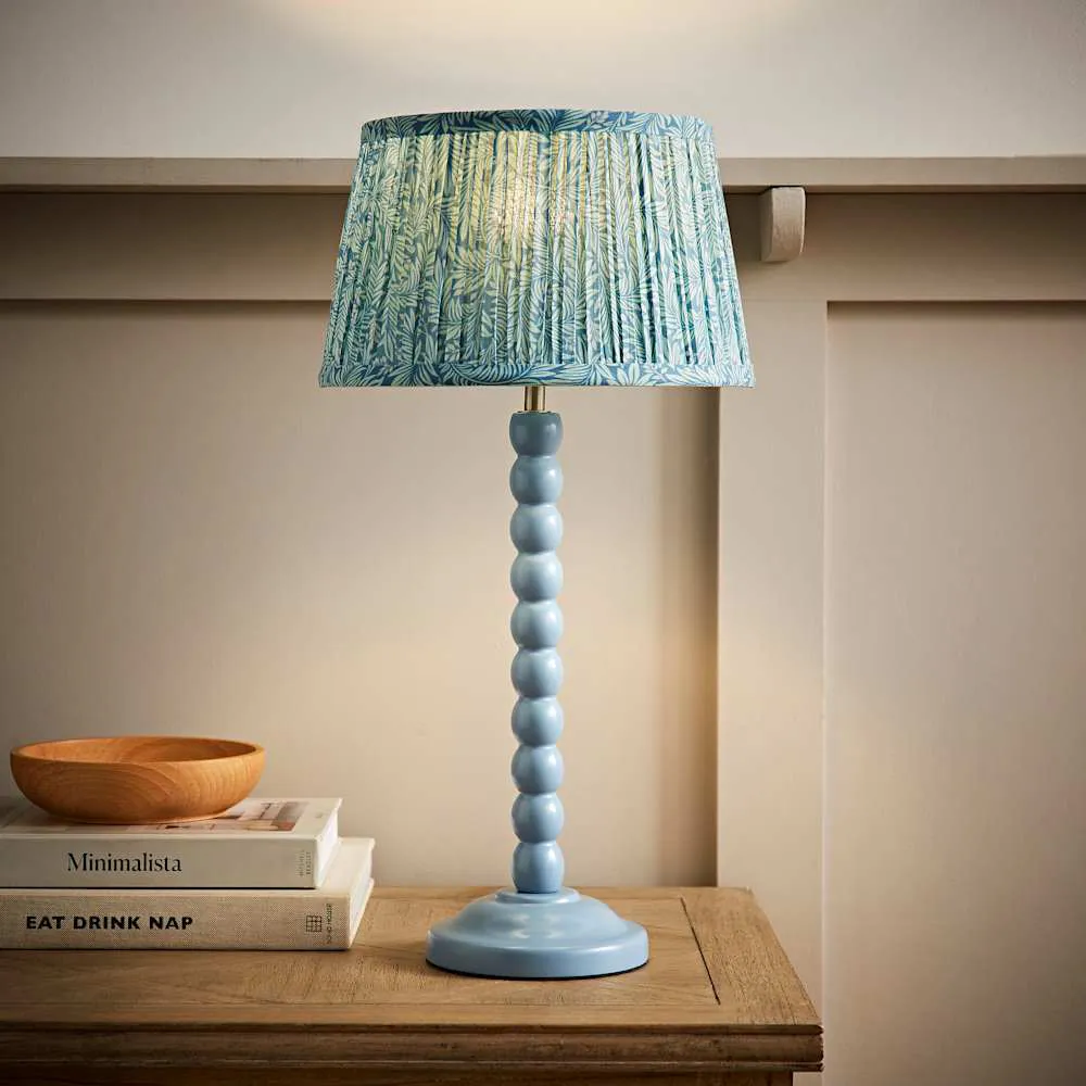Leaf Pleated Shade Bobbin LED Table Lamp - Blue