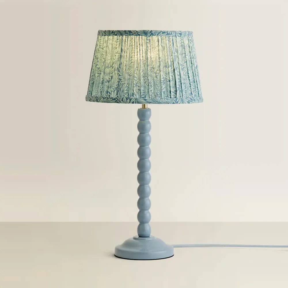 Leaf Pleated Shade Bobbin LED Table Lamp - Blue