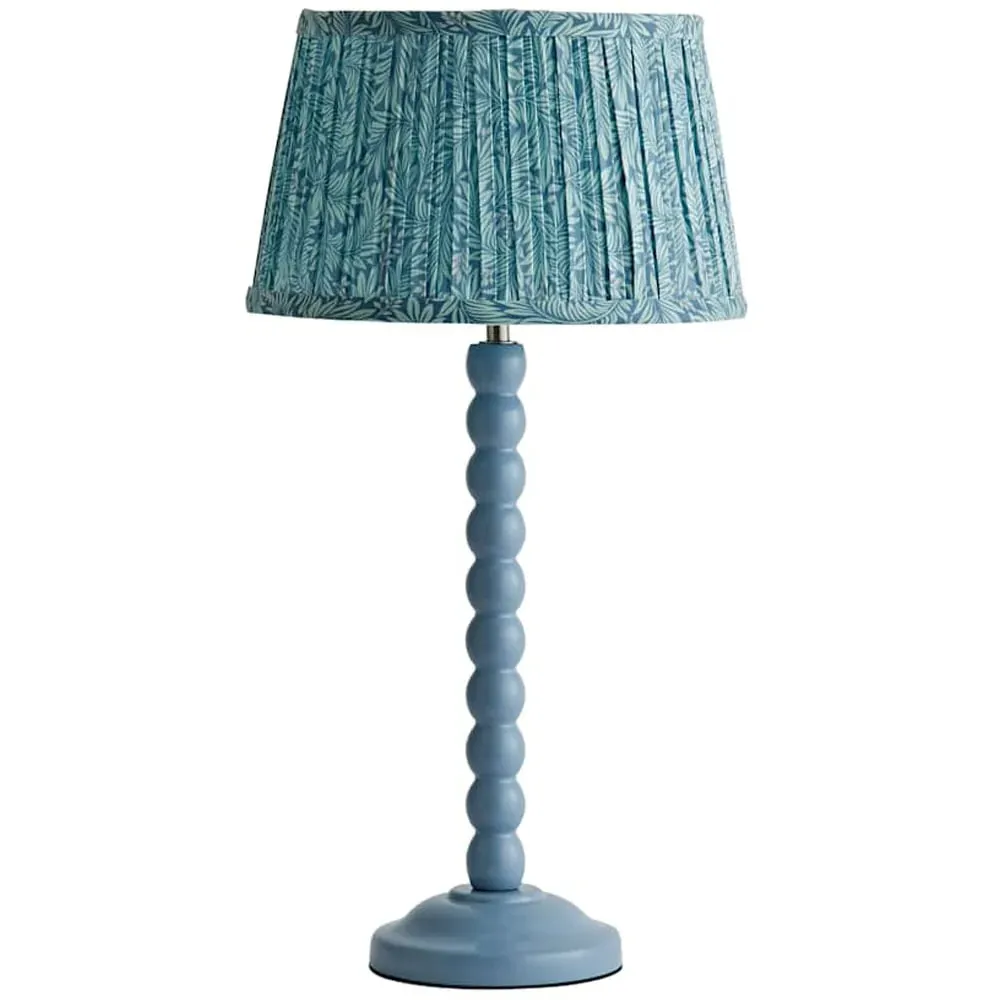 Leaf Pleated Shade Bobbin LED Table Lamp - Blue image