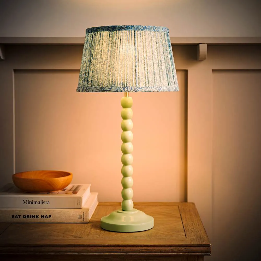 Leaf Pleated Shade Bobbin LED Table Lamp - Green