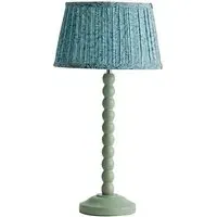 Leaf Pleated Shade Bobbin LED Table Lamp - Green