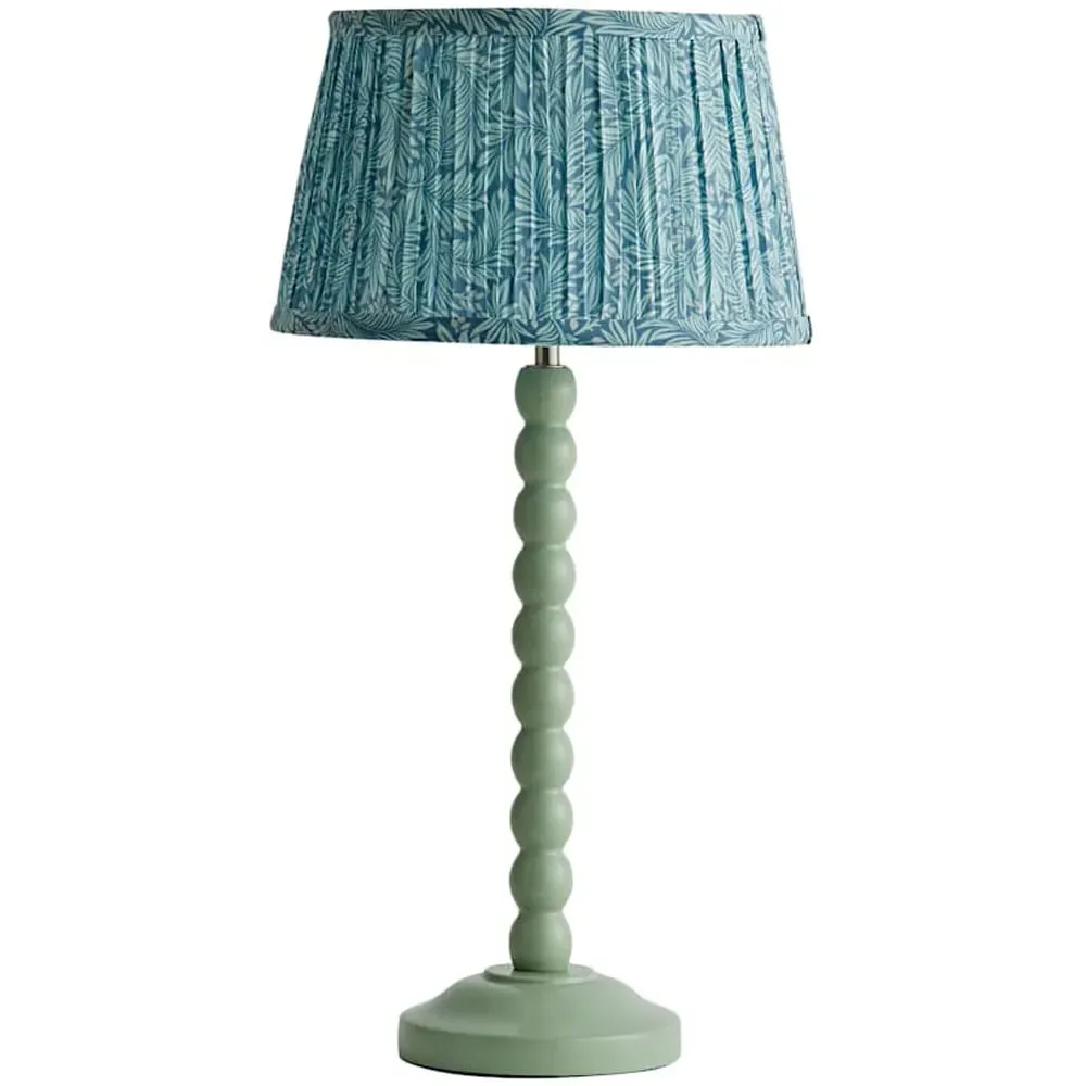Leaf Pleated Shade Bobbin LED Table Lamp - Green