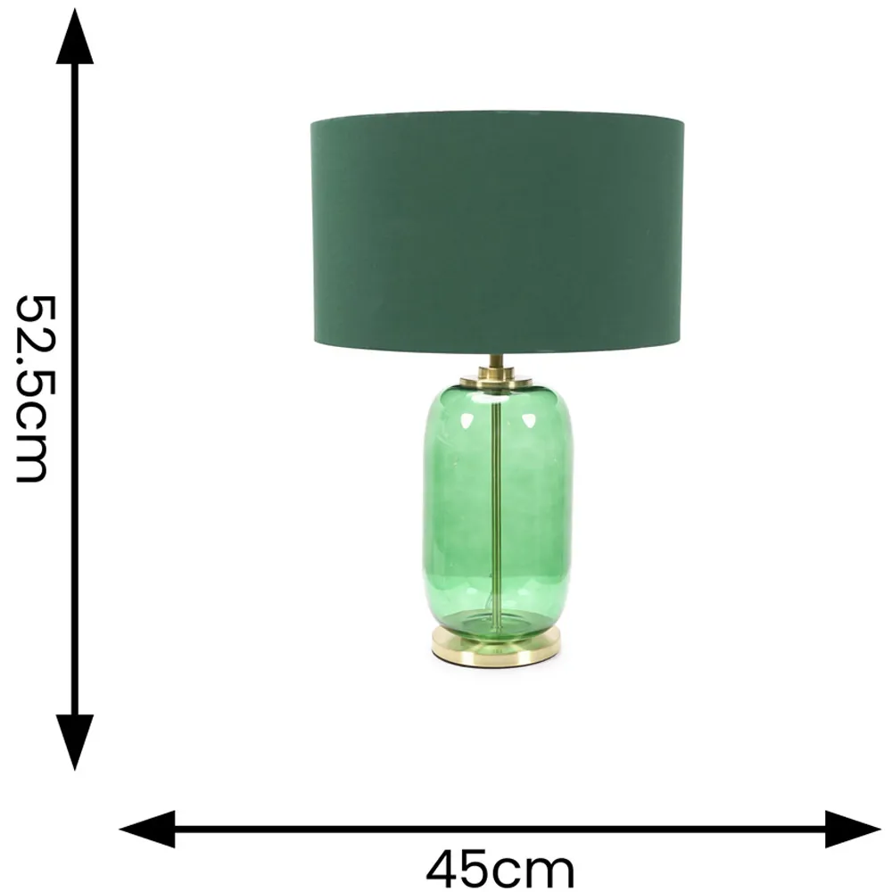 Leigh Reni LED Table Lamp - Forest Green, Glass