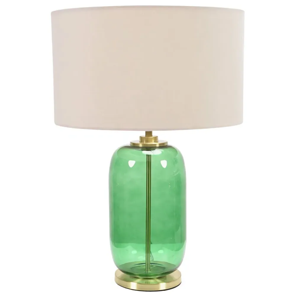 Leigh Reni LED Table Lamp - Forest Green, Glass