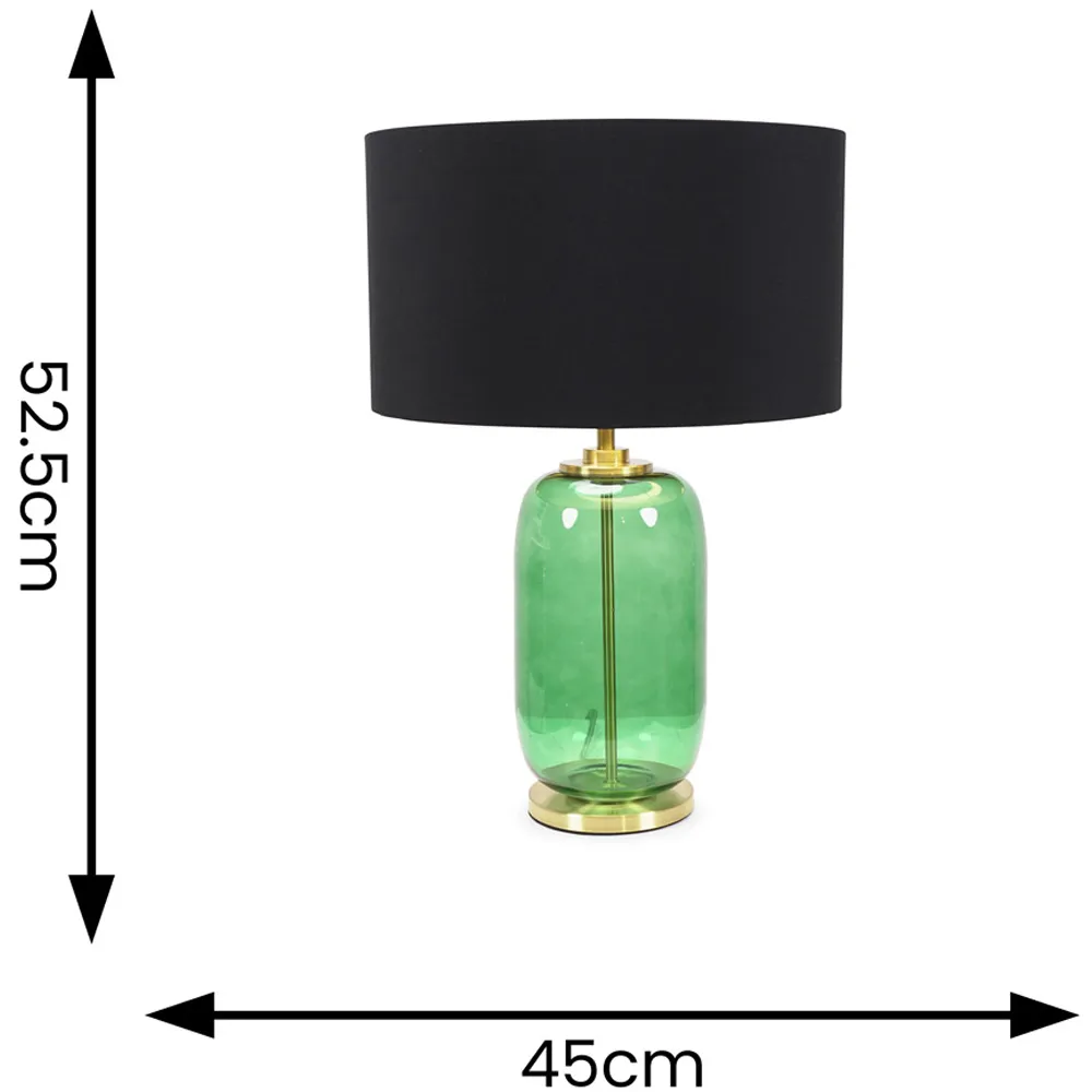 Leigh Reni LED Table Lamp - Forest Green, Glass