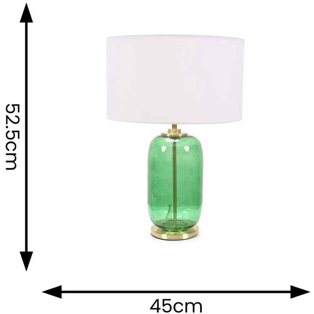 Leigh Reni LED Table Lamp - Forest Green, Glass