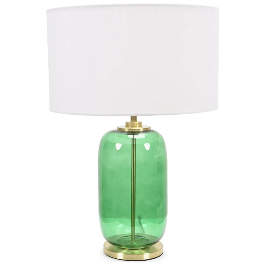 Leigh Reni LED Table Lamp - Forest Green, Glass image