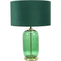 Leigh Reni LED Table Lamp - Green, Velvet