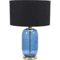 Leigh Reni LED Table Lamp - Navy Blue, Glass