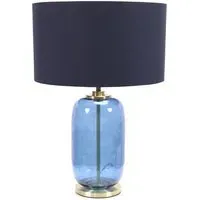 Leigh Reni LED Table Lamp - Navy Blue, Glass