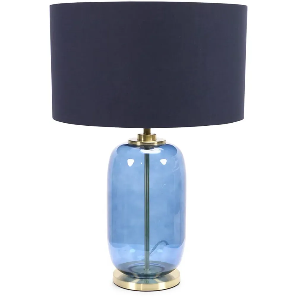 Leigh Reni LED Table Lamp - Navy Blue, Glass
