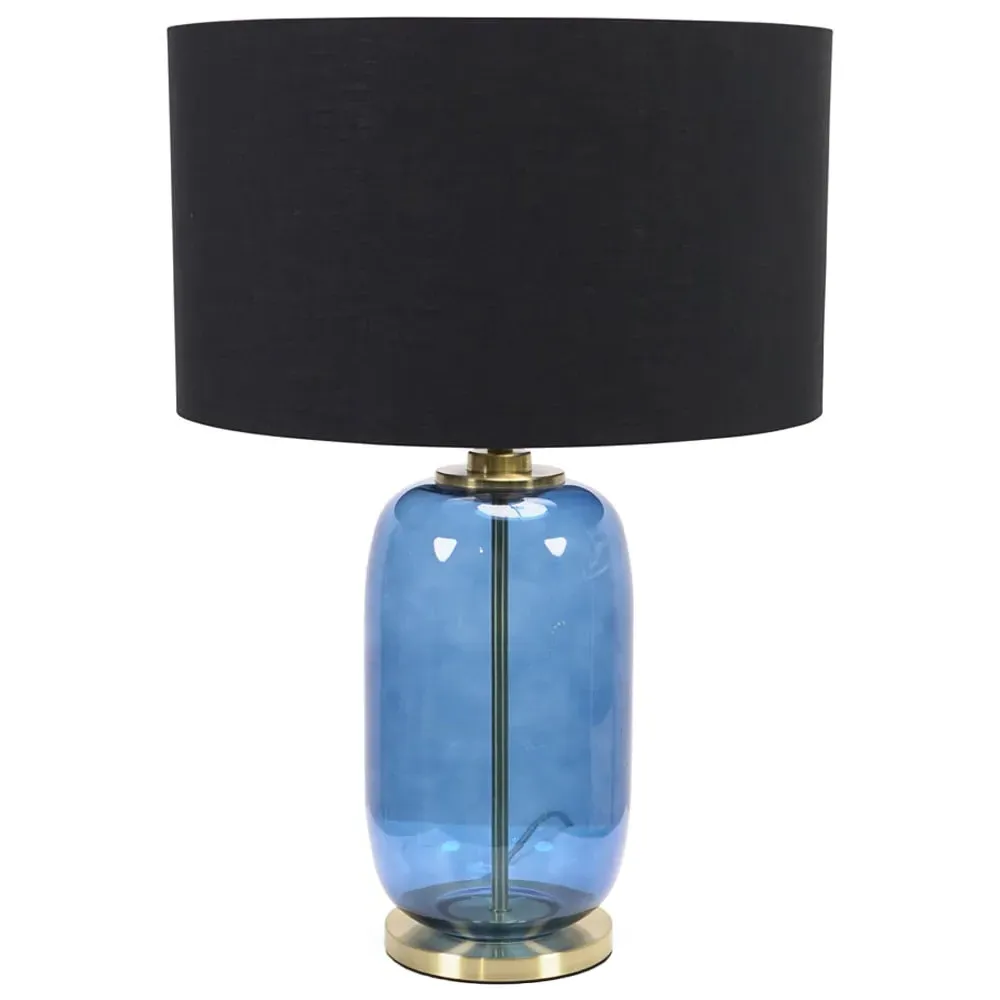 Leigh Reni LED Table Lamp - Navy Blue, Glass