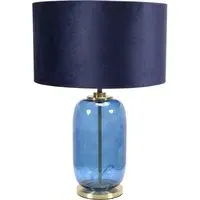 Leigh Reni LED Table Lamp - Navy Blue, Velvet