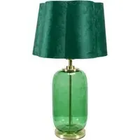Leigh Scallop Shade LED Table Lamp - Green, Velvet