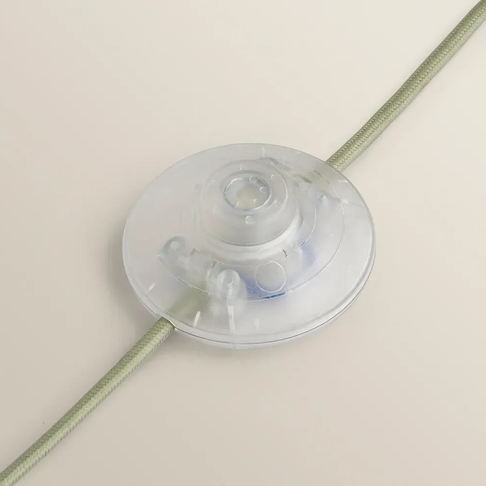 Lenny Drum Floor Lamp with LED Bulb - Green, Ribbed Fabric