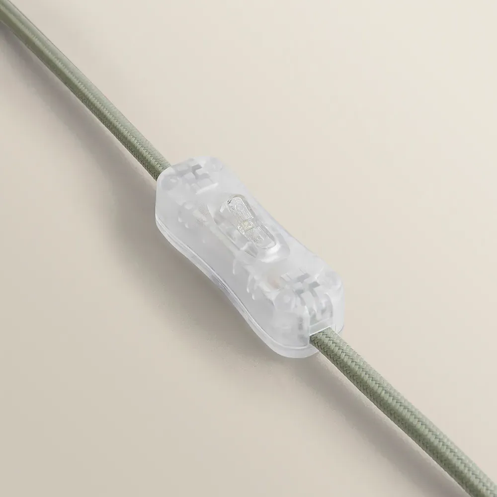 Lenny Drum Table Lamp with LED Bulb - Moss Green, Fabric