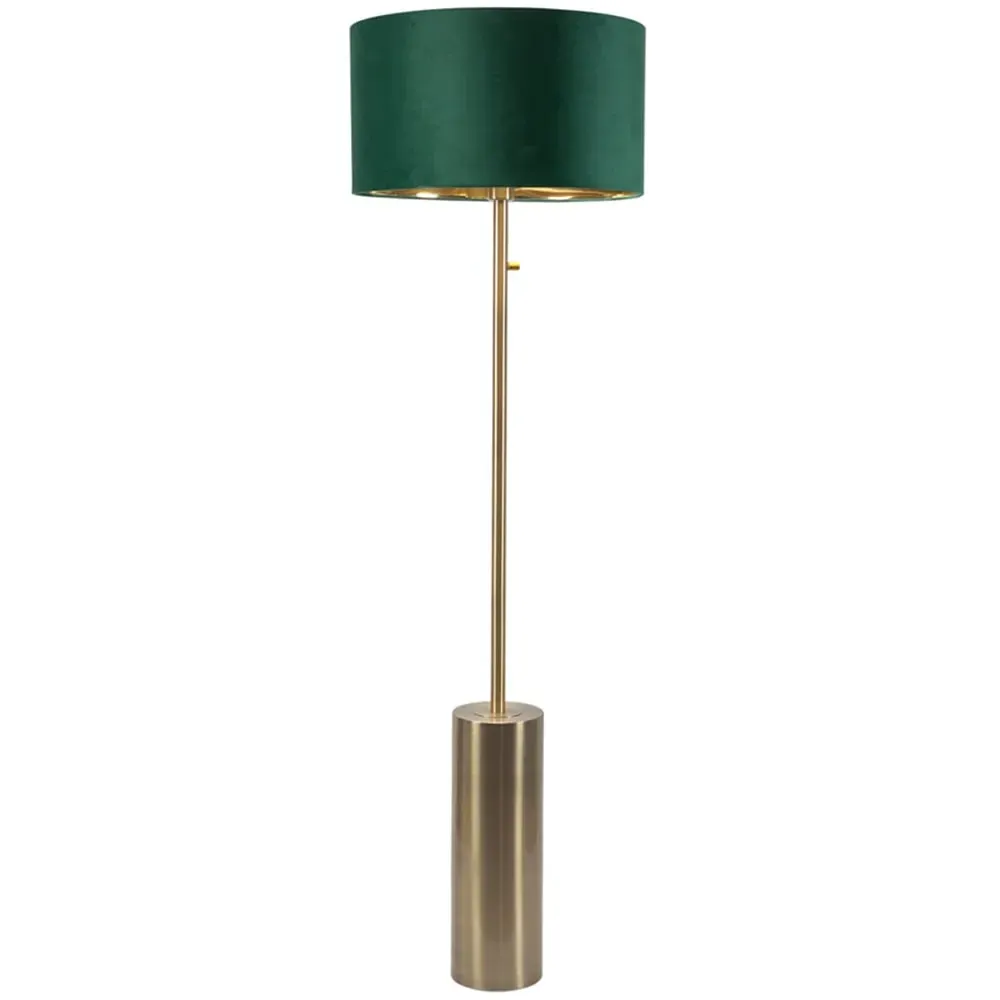 Lexy Dimmable Floor Lamp - Forest Green, Velvet