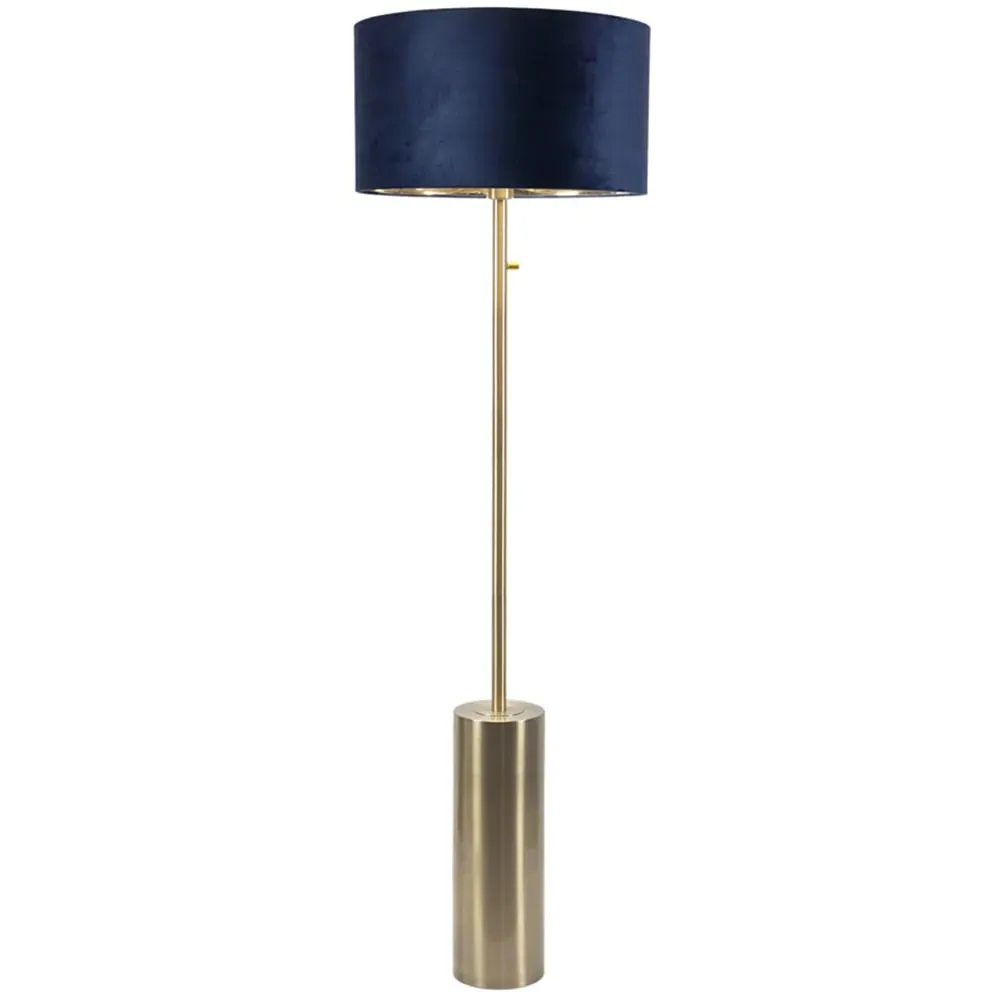 Lexy Dimmable Floor Lamp - Navy Blue, Velvet
