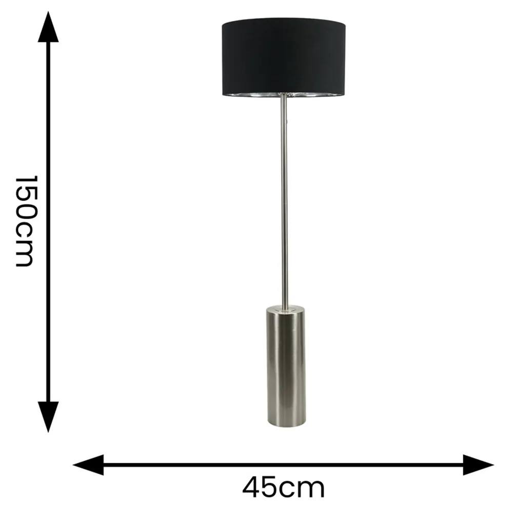 Lexy Dimmable LED Floor Lamp - Black, Chrome