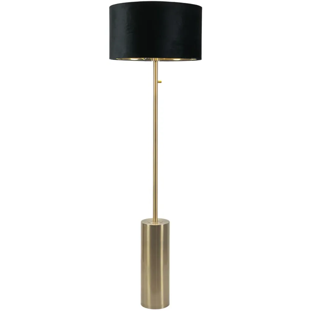 Lexy Dimmable LED Floor Lamp - Black Velvet, Gold image