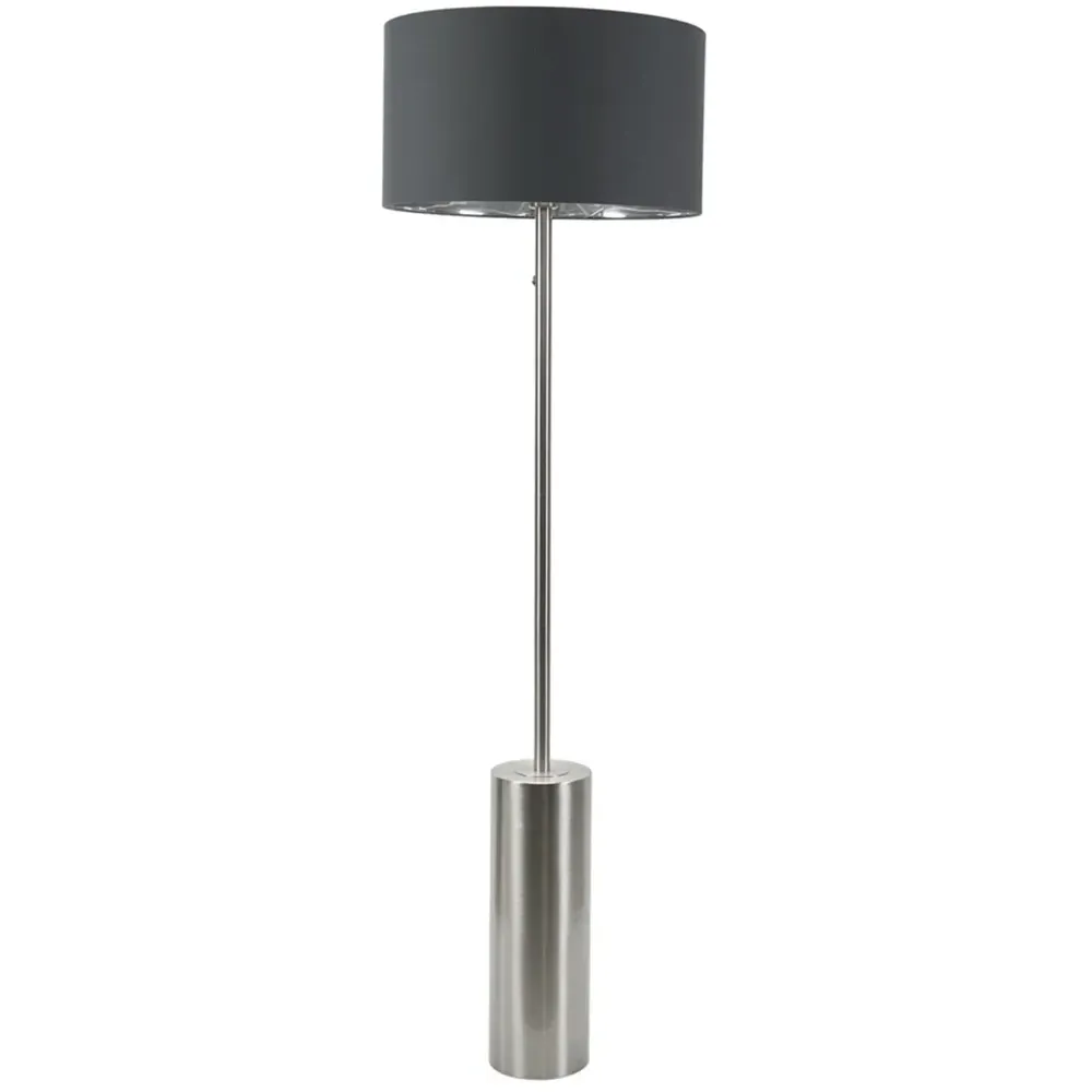 Lexy Dimmable LED Floor Lamp - Charcoal, Chrome