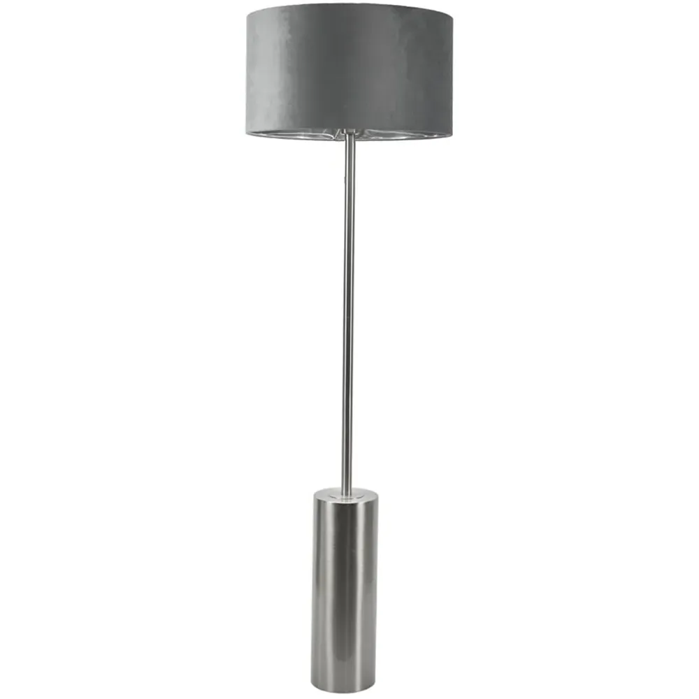 Lexy Dimmable LED Floor Lamp - Grey, Velvet