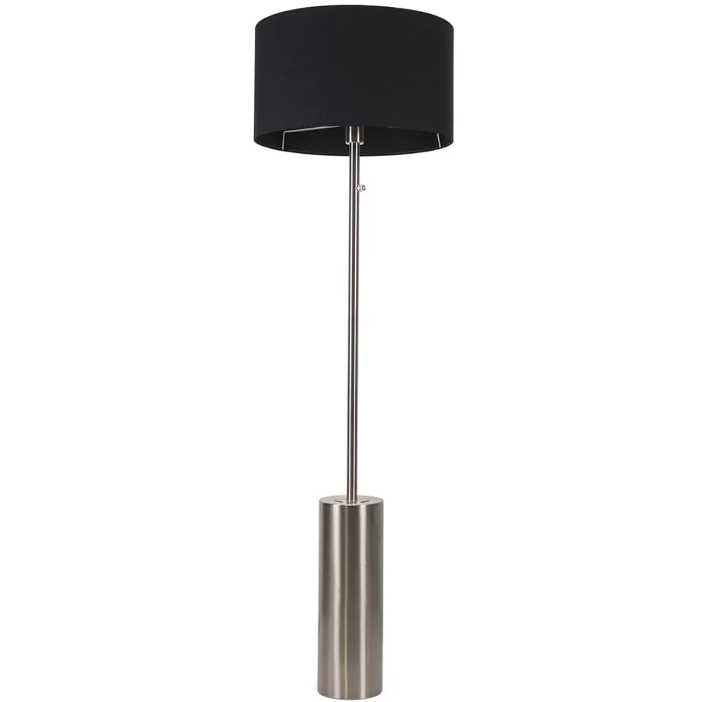 Lexy Drum Shade LED Floor Lamp with Dimmer - Black, Chrome