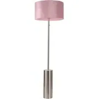 Lexy Drum Shade LED Floor Lamp with Dimmer - Blush Pink, Chrome