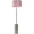 Lexy Drum Shade LED Floor Lamp with Dimmer - Blush Pink, Chrome
