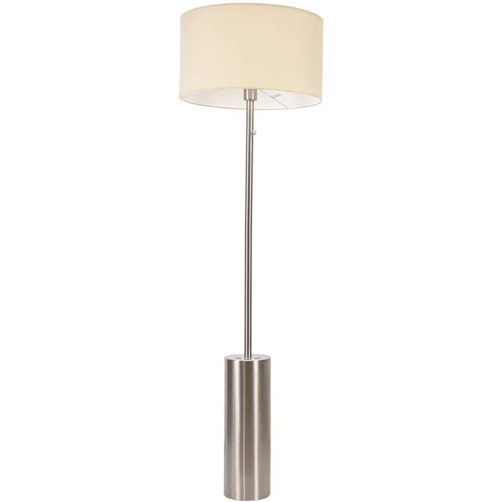 Lexy Drum Shade LED Floor Lamp with Dimmer - Natural, Chrome