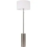 Lexy Drum Shade LED Floor Lamp with Dimmer - White, Chrome