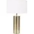 Lexy Reni Drum Shade Touch Table Lamp - White, Antique Brass