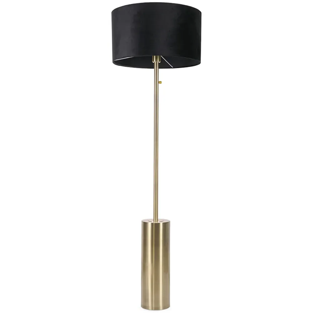 Lexy Reni LED Floor Lamp with Dimmer - Black, Antique Brass