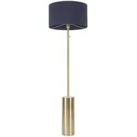 Lexy Reni LED Floor Lamp with Dimmer - Navy Blue, Antique Brass