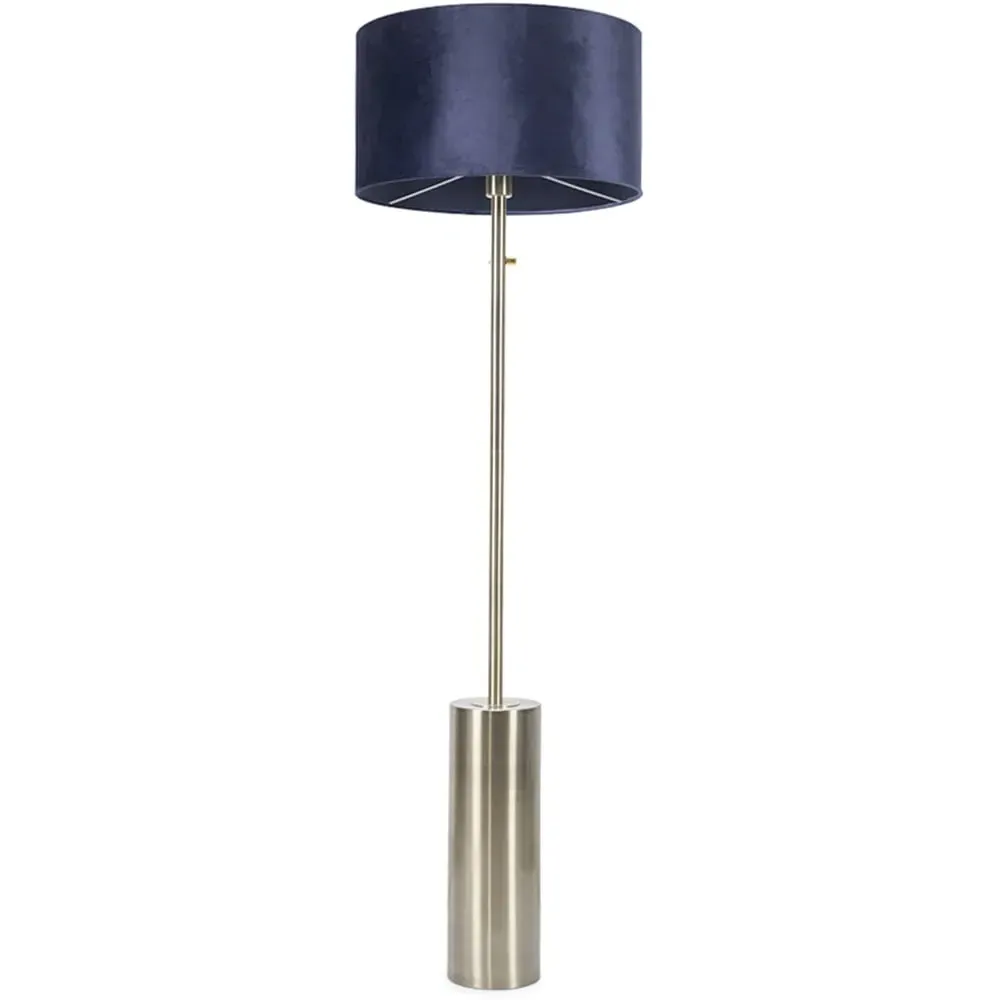 Lexy Reni LED Floor Lamp with Dimmer - Navy Blue, Velvet