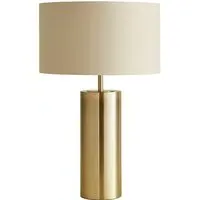 Lexy Reni LED Table Lamp with Dimmer - Beige, Antique Brass
