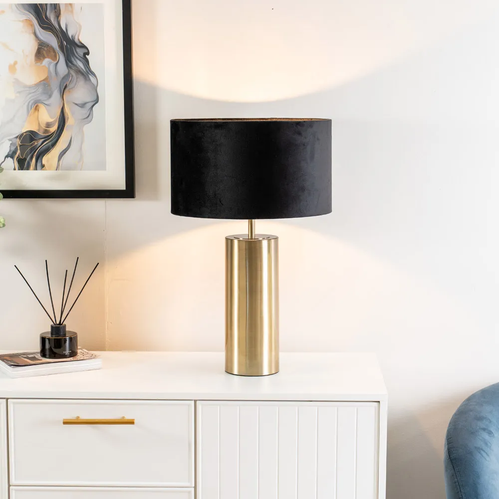 Lexy Reni Touch LED Table Lamp - Black, Velvet