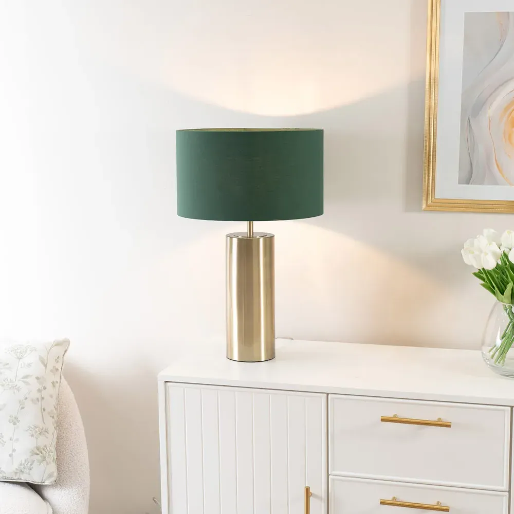 Lexy Reni Touch LED Table Lamp - Forest Green, Brass