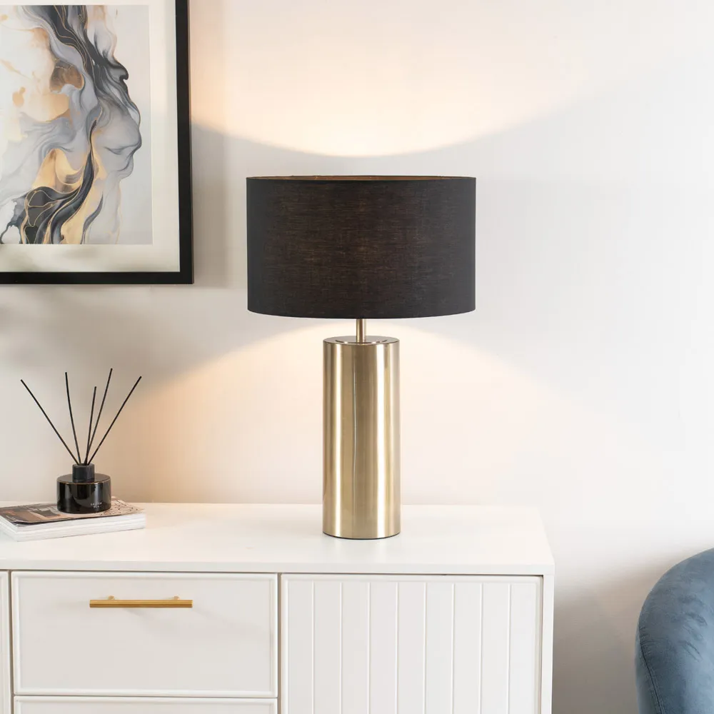 Lexy Reni Touch LED Table Lamp with Dimmer - Black, Antique Brass