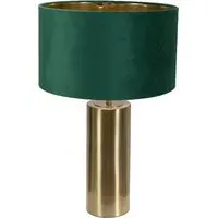 Lexy Touch Table Lamp - Forest Green, Velvet