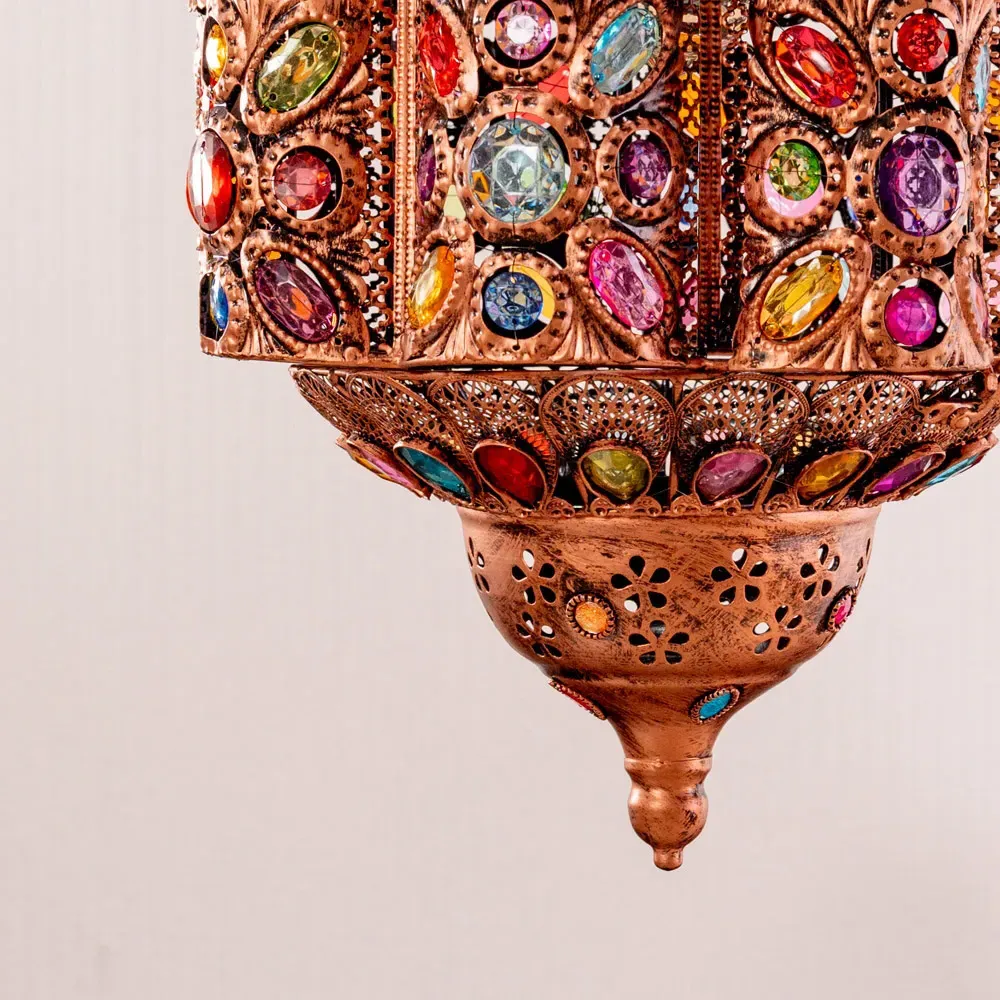 Leyla Moroccan Lantern Lamp Shade - Bronze, Multi