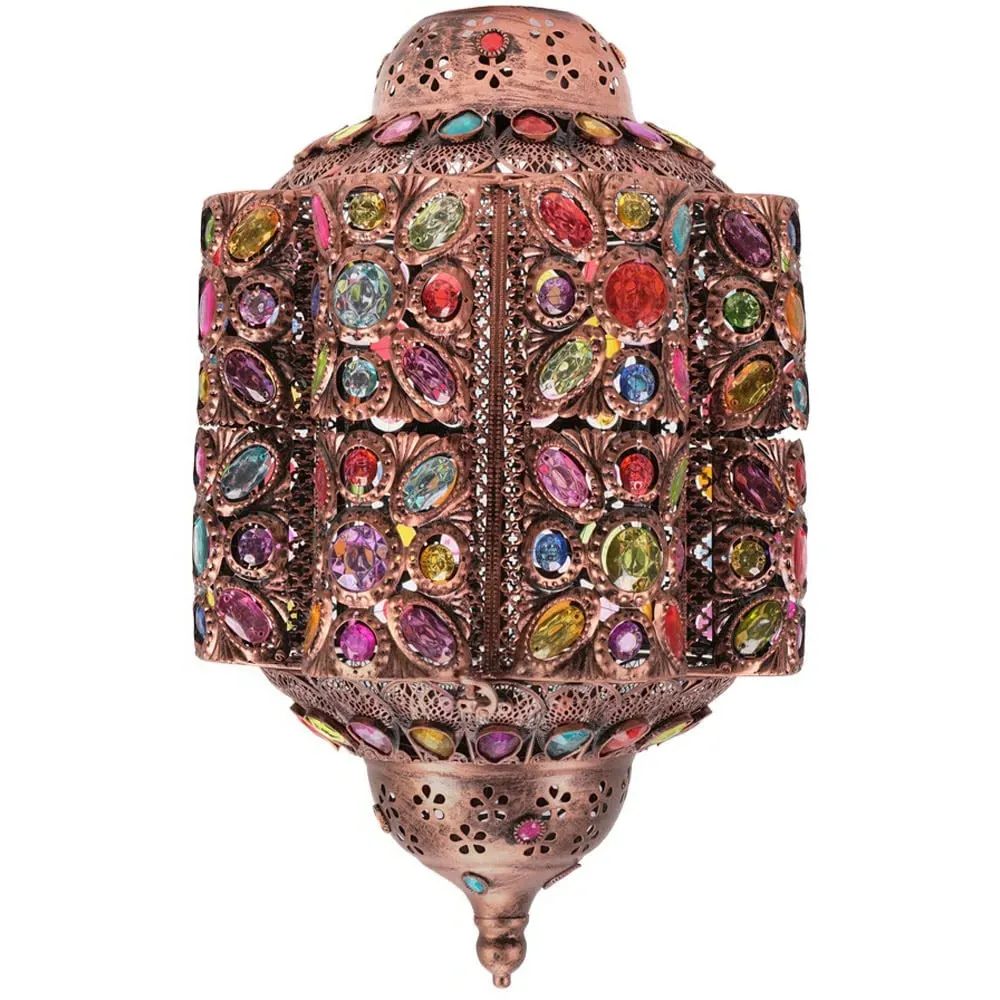 Leyla Moroccan Lantern Lamp Shade - Bronze, Multi
