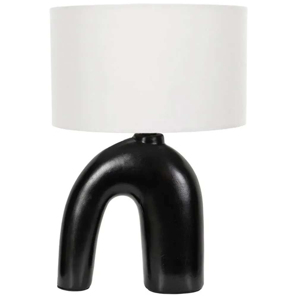 Lia Arch Table Lamp - Black, Ceramic image