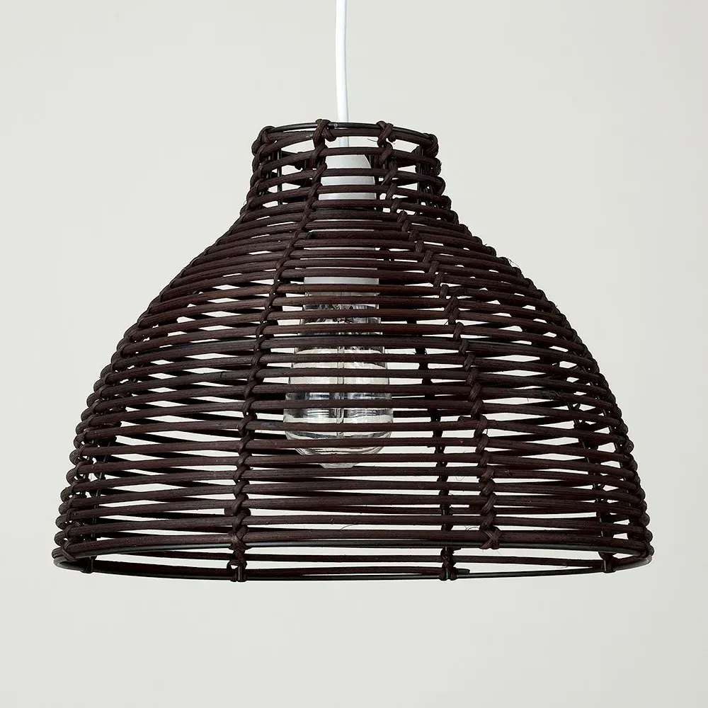 Lobster Pot Weave Basket Ceiling Lamp Shade - Brown