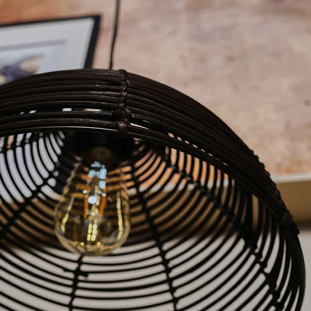 Lobster Pot Weave Basket Ceiling Lamp Shade - Brown