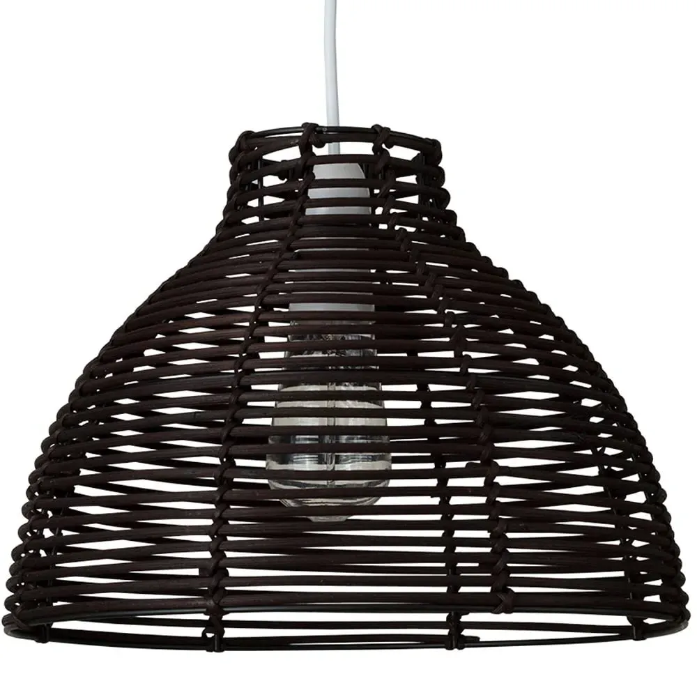 Lobster Pot Weave Basket Ceiling Lamp Shade - Brown