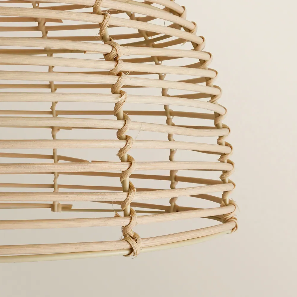 Lobster Pot Weave Basket Ceiling Lamp Shade - Cream