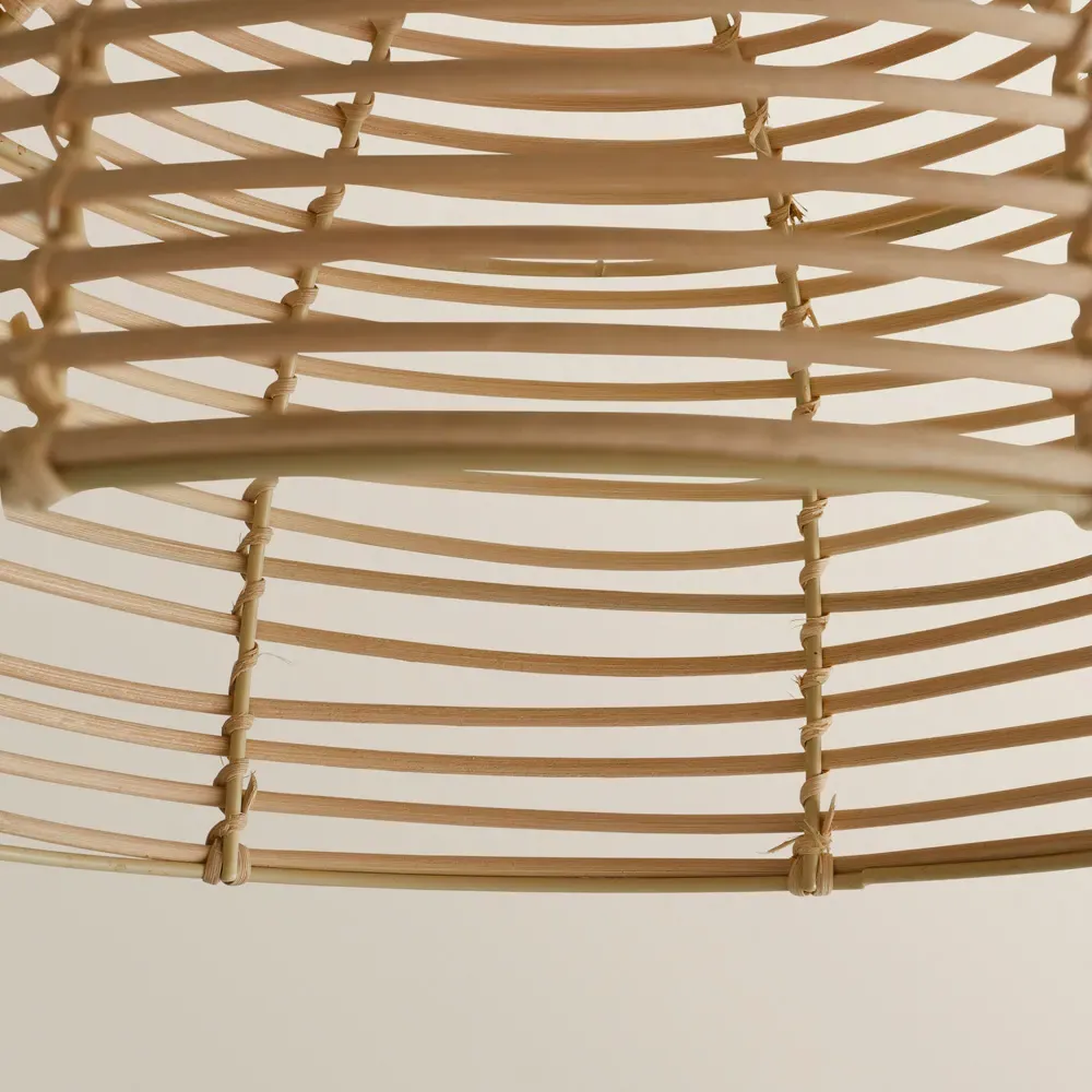 Lobster Pot Weave Basket Ceiling Lamp Shade - Cream