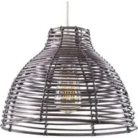 Lobster Pot Weave Basket Ceiling Lamp Shade - Grey